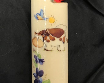 Cow Wood Lighter Case // Wood Lighter Case