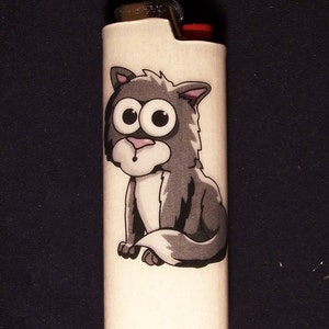 Cartoon kat hout lichter geval//hout lichter geval