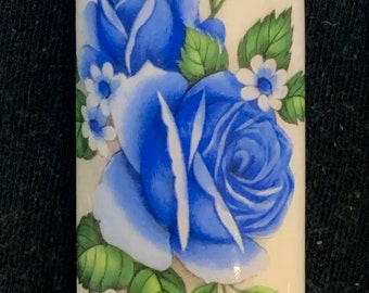 Blue Rose Floral Wood Lighter Case // Wood Lighter Case