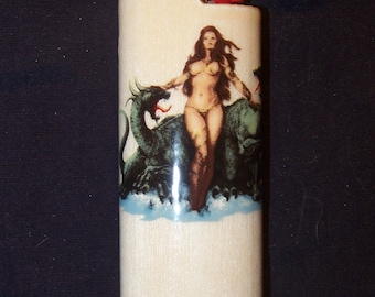 Dragon Wood Lighter Case // Wood Lighter Case