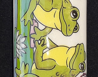 Doppel Cartoon Frosch Holz Feuerzeug Hülle / Holz Feuerzeug Hülle