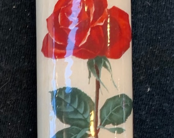Single Red Rose Wood Lighter Case // Wood Lighter Case
