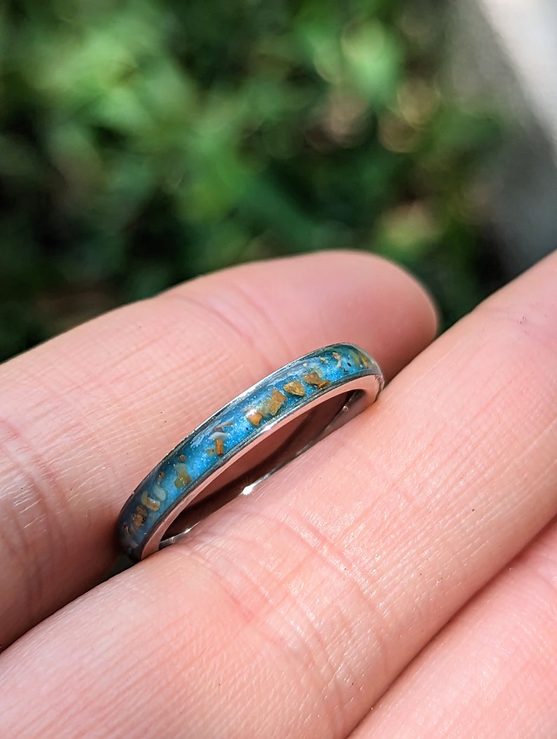 Pet Cremation Ring, Ashes Ring, Stainless Steel, Band Ring, Pet Loss, Memorial Ring, Cremation Jewelry, Dainty image 3