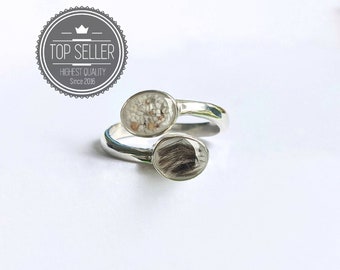 Sterling Silver Cremation Ring: Pet Ashes and Fur Keepsake