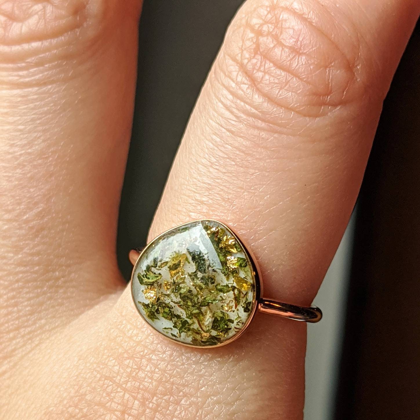 Cannabis Ring Rose Gold Cannabis Jewelry Flower Ring Etsy
