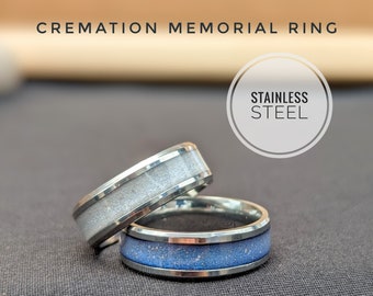Pet Cremation Ash Ring: Stainless Steel Memorial Ring, Custom Color Options