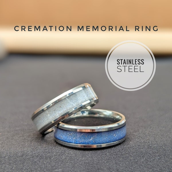 Pet Cremation Ring, Cremation Jewelry, Ashes Ring, Men's Ring, Memorial Jewelry, Pet Loss