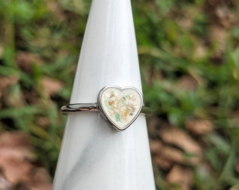 Heart Cremation Ring: Stainless Steel Pet Memorial Ring with Ashes