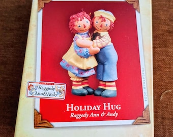 Raggedy Ann & Andy Holiday Hug Christmas Ornament