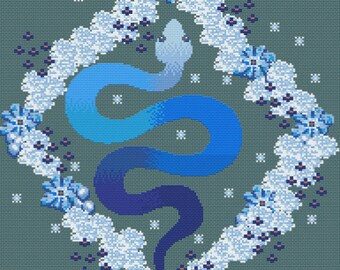 Le serpent le plus mignon au point de croix, motif PDF