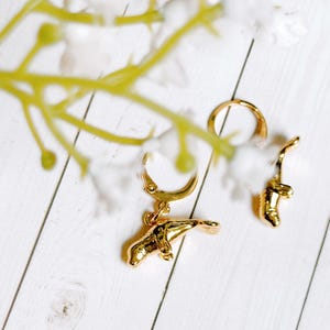 Huggie Manatee Earrings,enamel charms, animal charms, cottagecore, aesthetic earrings, 24k gold, dainty, ocean life, under the sea
