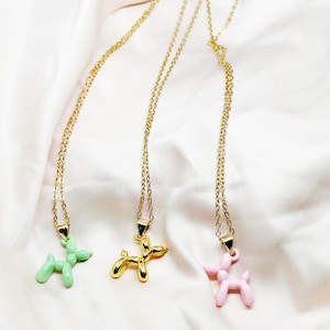 Dog Pendant necklace, balloon dog necklace, Charm necklace, dog mom Jewelry,Aesthetic Jewelry, Pendant Necklace, Y2K, layering necklace,