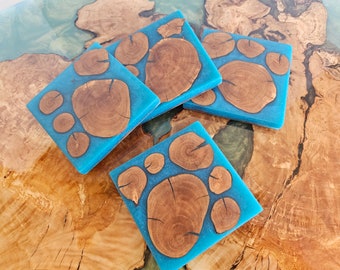 Wood and Resin Coasters (set 0f 4)