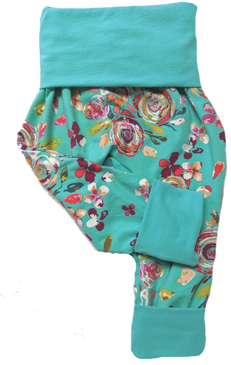 Bohemian Teal Maxaloones Baby Pants Baby Leggings Boho Grow With Me Pants Toddler Pants Circle Bum Pants Leggings