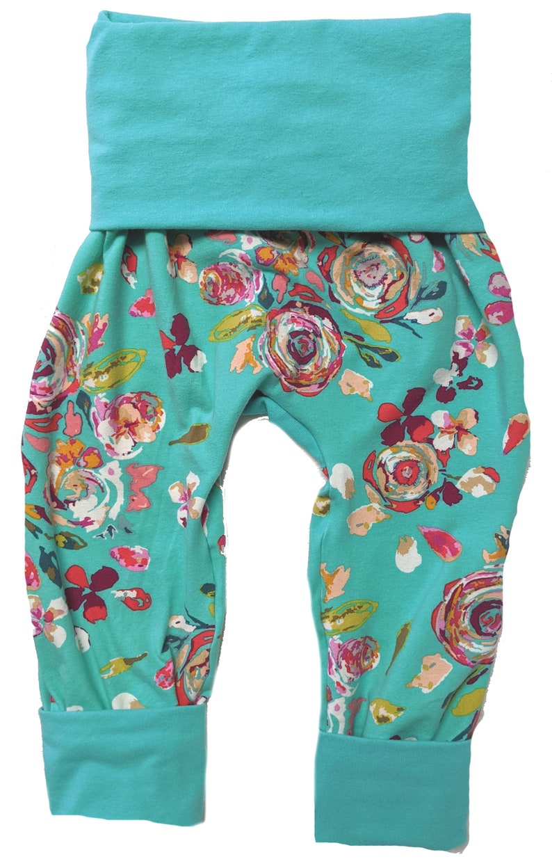 Bohemian Teal Maxaloones Baby Pants Baby Leggings Boho Grow With Me Pants Toddler Pants Circle Bum Pants Leggings