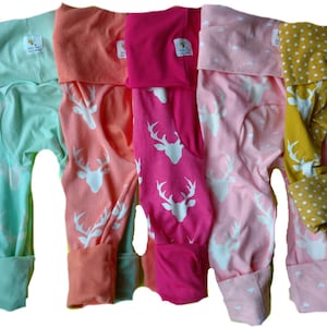 Maxaloones,Deer Head,Baby Shower, Grow With Me Pants, Diaper Pants, Toddler Pants, Circle Bum Pants, Deer, Baby Boy, Baby Girl, Fluffy Bum