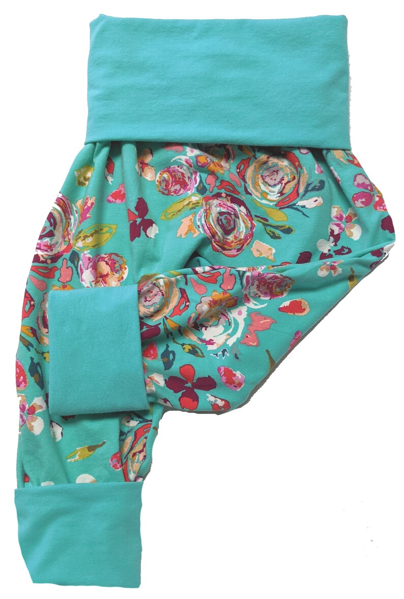 Bohemian Teal Maxaloones Baby Pants Baby Leggings Boho Grow With Me Pants Toddler Pants Circle Bum Pants Leggings