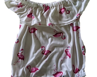 Baby Romper, Toddler Romper, Pink Flamingo Romper