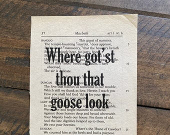 Macbeth drama quote: Where got’st thou that goose look