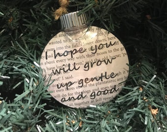 Black Beauty Book Quote Christmas Ornament: I hope you will grow up gentle and good