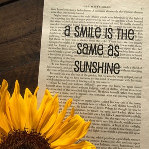 Les Miserables Buchzitat - A smile is the same onuch sunshine