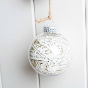 Upcycled Book Page Christmas Tree Ornament - M-Z Various Book Titles
