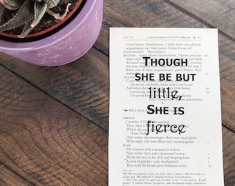 A Midsummer Night&#39;s Dream Book Quote: Though she be but little, she is fierce