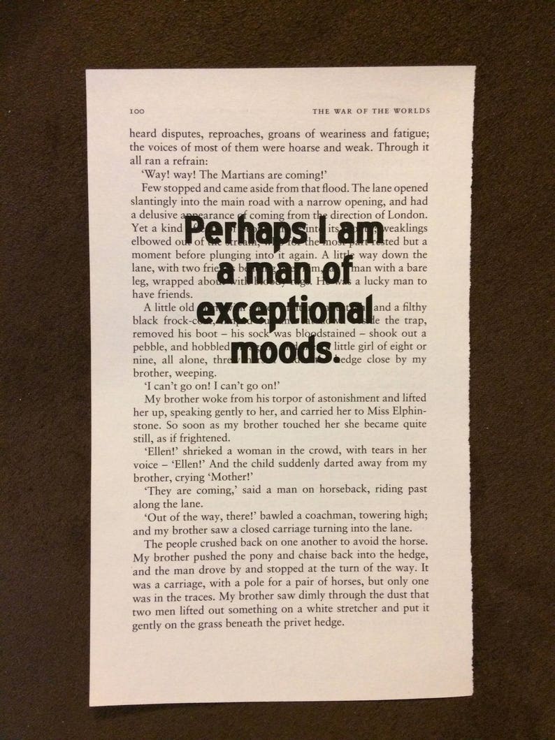 War of the Worlds Book Quote Perhaps I am a man of Etsy
