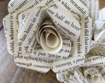 Book Page Flowers - Six Flowers on Wooden Stems