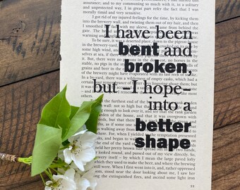 Expectations Book Page Art Print: Charles Dickens Quote (Book Page Art)