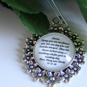 Flower Girl Bouquet Charm, Flower Girl Gift from Bride, Bouquet Flower Girl,  Bridal Shower Gift Personalized Custom, Bridal Bouquet Charm