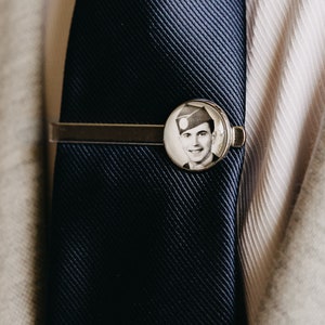 Memorial Gift Custom Photo Tie Clip, Funeral Favors Personalized Tie bar,  Bereavement Gift Mens Jewelry, Sympathy Gift