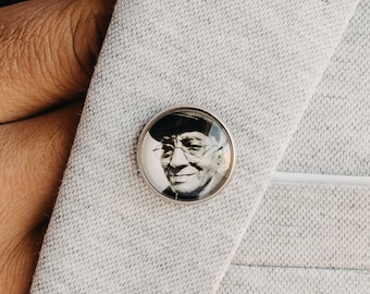 Custom Photo Lapel Brooch Pin, Memorial Keepsake Gift, Groom Gift From Bride Wedding Day