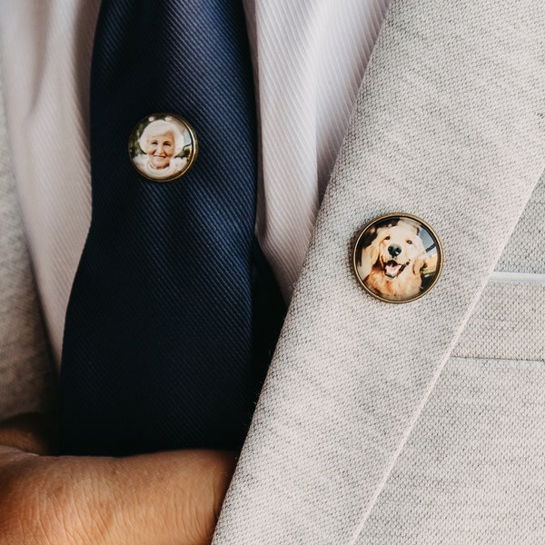 Groom Gift, Wedding Memorial, Lapel Pin Man, Boutonniere Charm Lapel Pin Memorial, Groom Gift From Bride