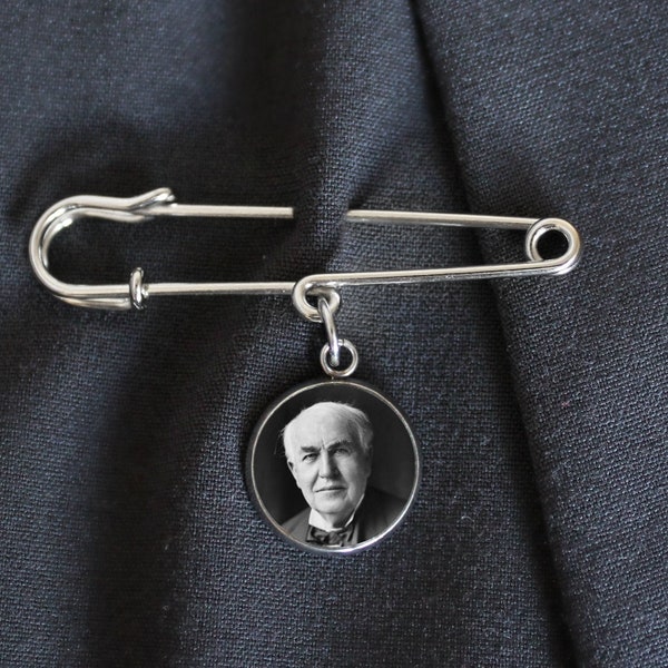 Cadeau voor bruidegom van bruid op trouwdag, aangepaste foto boutonnière reversspeld, cadeau vader van de bruidegom of bruid