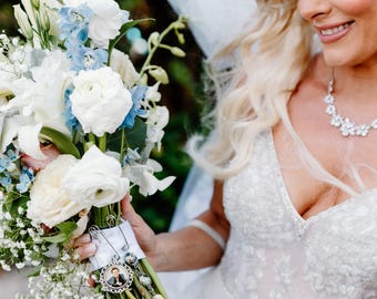 Wedding Bouquet Photo Charm, Bridal Memorial Keepsake