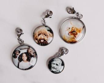 Personalized Photo Charm, Picture Pendant, Tarnish Free Stainless Steel Custom Picture Charm, Add Your Picture