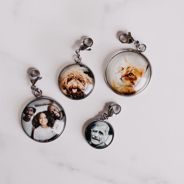 Personalized Photo Charm, Picture Pendant, Tarnish Free Stainless Steel Custom Picture Charm, Add Your Picture