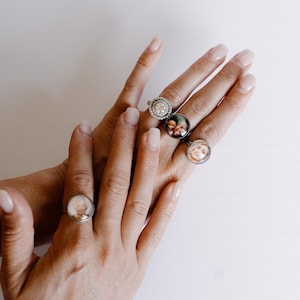 Personalized Photo Ring, Custom Stainless Steel Picture Ring, Memorial Jewelry Photo Gifts