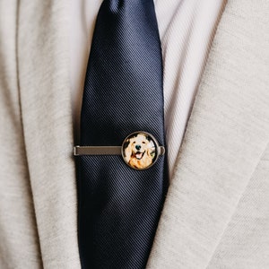 Tie Clip, Tie Tack, Father of the Bride or Groom Gift, Photo Gift, Custom Personalized For Him image 1