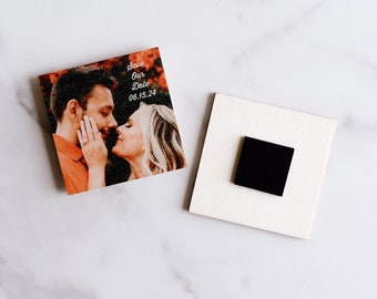 Save The Date Magnets, Photo Save The Date Wood Magnets, Wedding Save The Dates With Pictures