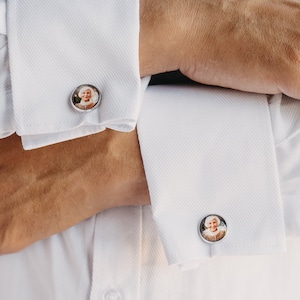 Photo Cufflinks Groom Gift, Custom Cufflinks Father of the Bride Gift, Photo Cufflinks