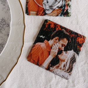 Onderzetters van leisteen op maat, gepersonaliseerde fotocadeaus, ontroerend cadeau