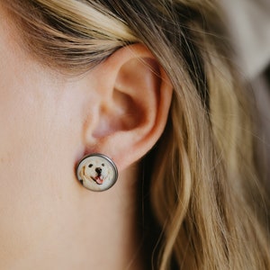 Memory Gift Unique Photo Stud Earrings, Customized Picture Stud Earrings, Personalized Jewelry Gift