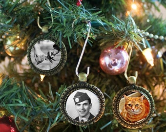 Photo Ornament Stocking Stuffer, Memorial Picture Ornament for Christmas Tree