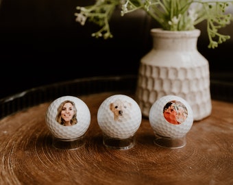 Custom Golf Balls with Photo, Personalized Golf Gift for Him, Unique Golf Gift for Dad, Picture Golf Ball Set
