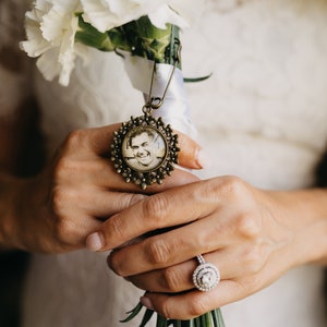 Wedding Bouquet Photo Charm, Bridal Bouquet Picture Charm