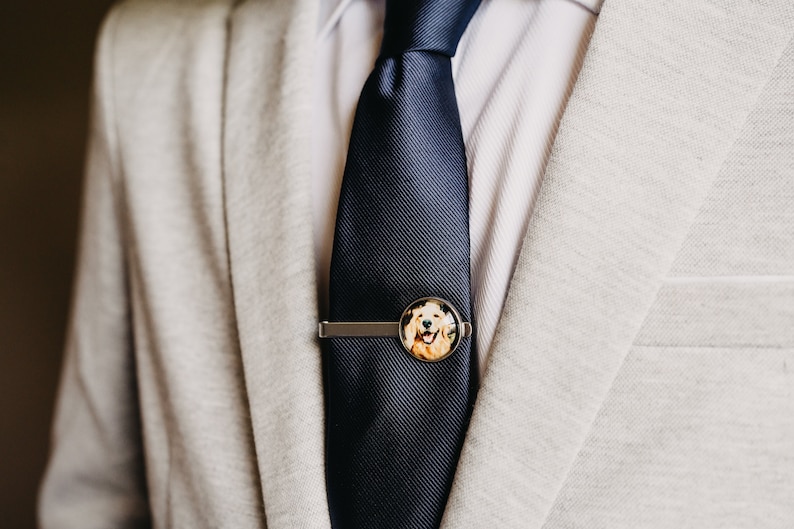 Tie Clip, Tie Tack, Father of the Bride or Groom Gift, Photo Gift, Custom Personalized For Him image 1