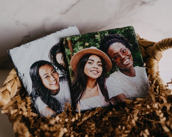 Personalized Gift Photo Coasters, Custom Picture Slate Coasters,  Photo Gifts