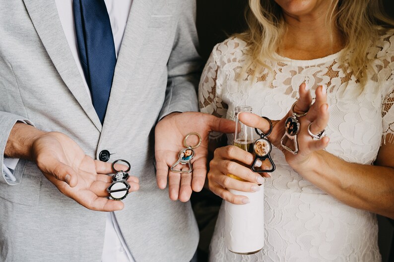 Groomsmen Gifts Bottle Opener Keychain, Bridal Party Gifts Custom Bottle Opener, Groom Party Gifts Personalized Photo Keychain image 4